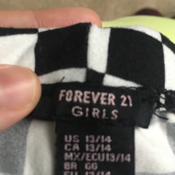 Forever 21 GIRLS black & white checkered leggings - Picture 2 of 3